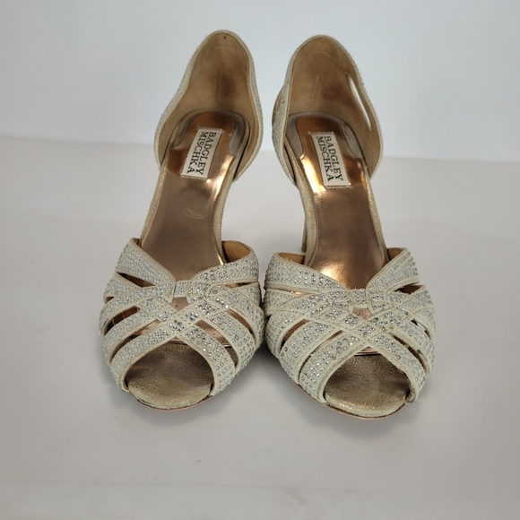 Badgley Mischka Tatiana crystal studded leather heels - Picture 2 of 10